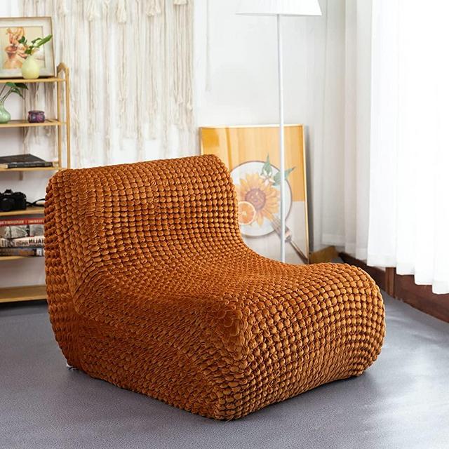 N&V Single Seated Foam Sofa, One Piece High Density Foam, Removable and Machine Washable Cover, Caramel
