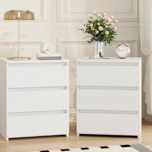 Wade Logan Bozidar 3 - White Drawer Nightstands (Set of 2)
