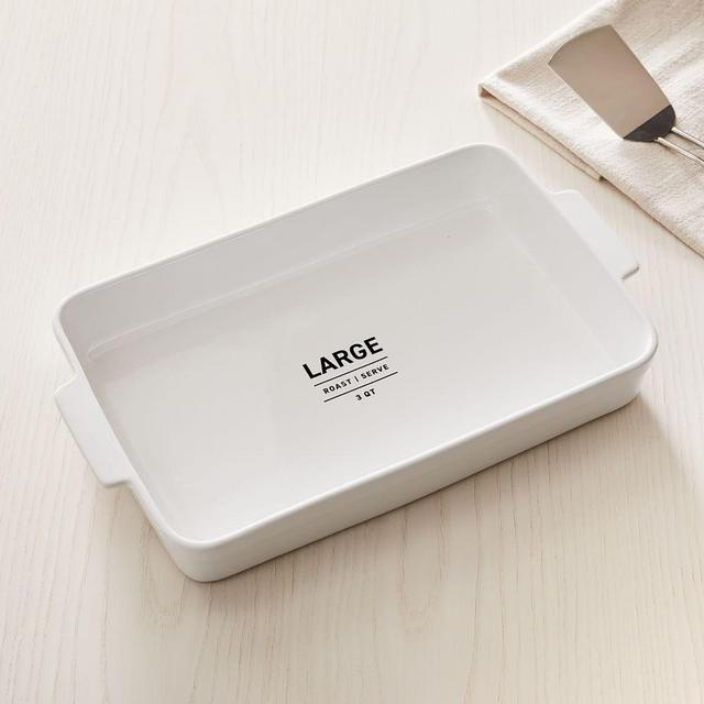 Utility Bakware, Large, Stoneware, White/Black, Each