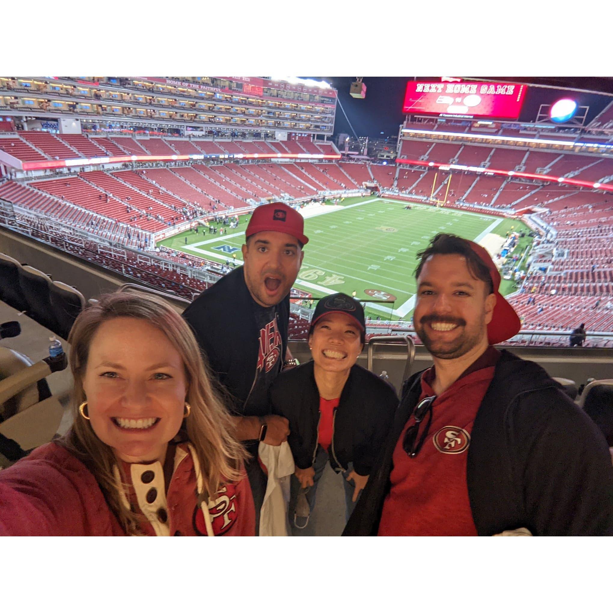 Attending a 49ers game in Santa Clara, CA with Matt & Jingjoo 