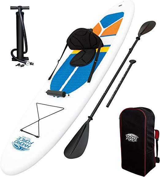 HydroForce White Cap Inflatable Stand Up Paddleboard SUP and Kayak 10'