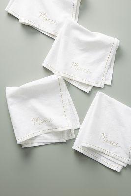 Francais Napkins, Set of 4 -- Black