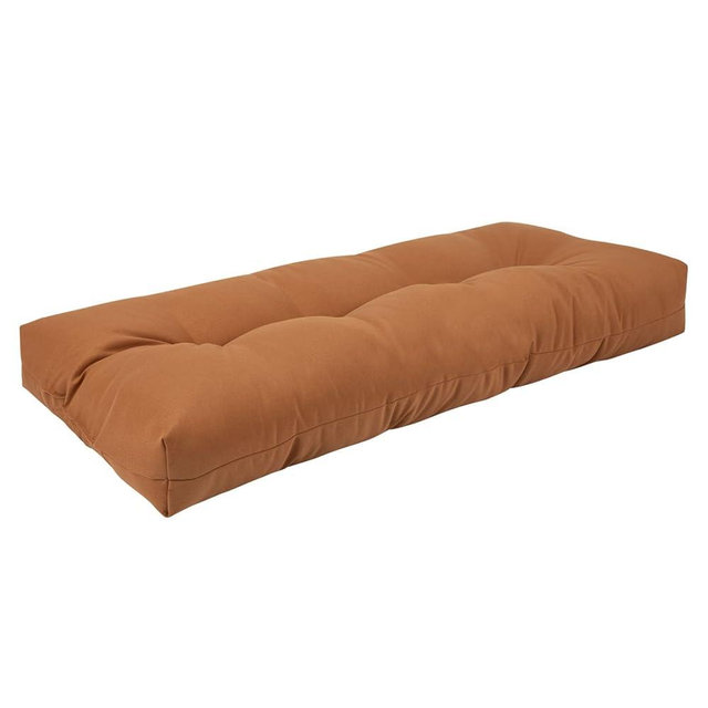 FUNHOME Outdoor Bench Cushion 42 x18 inch with Non-Slip Grips,Water Resistant Porch Swing Cushion,Bench Pillow Pads,Tufted Cushions for Patio Garden Furniture,42" Seat Cushions(Caramel Orange)