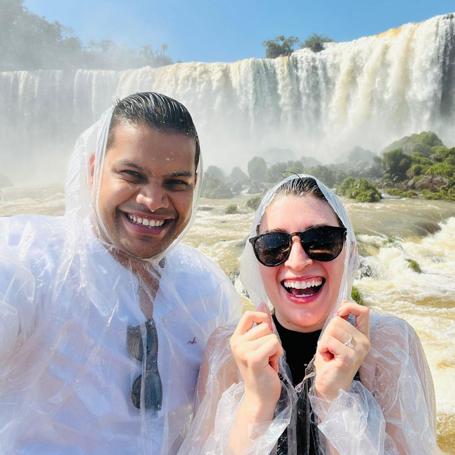 Getting soaked in Foz de Iguaçu falls