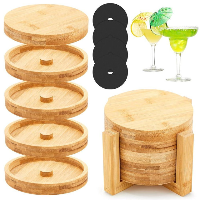 Margarita Salt Rimmer Set, 5-Tier Bamboo Salt Rimming for Cocktails, Bartender Accessories & Home Bar Gifts, Complete Margarita Kit for Christmas Valentine's Day Party