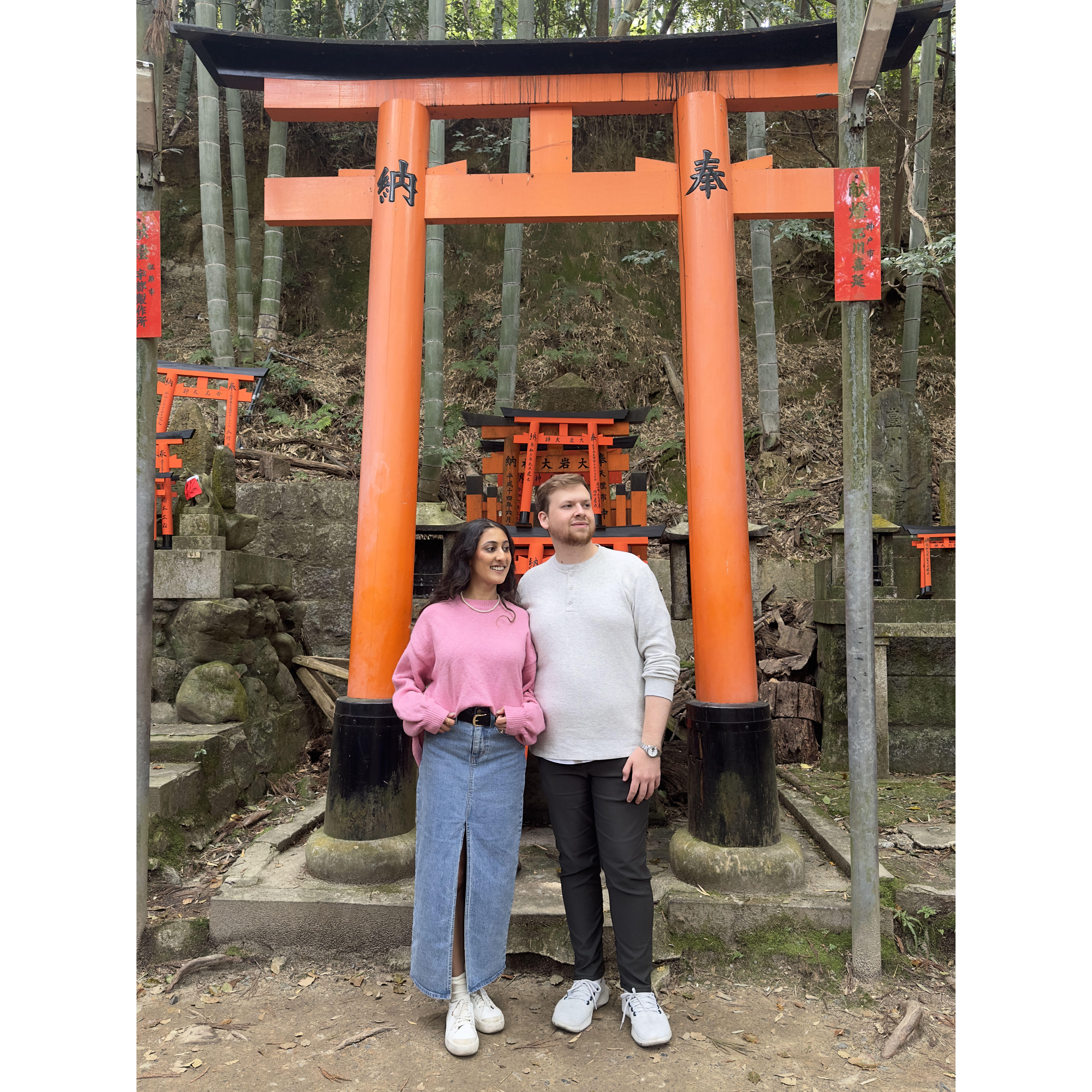 The day after we got engaged at Fushimi Inara.