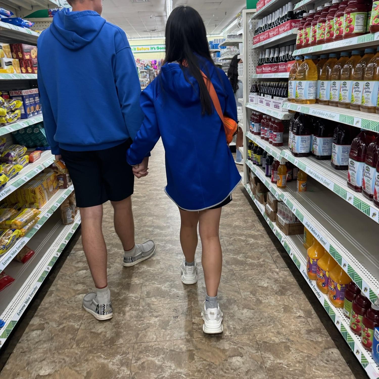 Our first date after becoming official-  one of my siblings snagged a quick pic!
