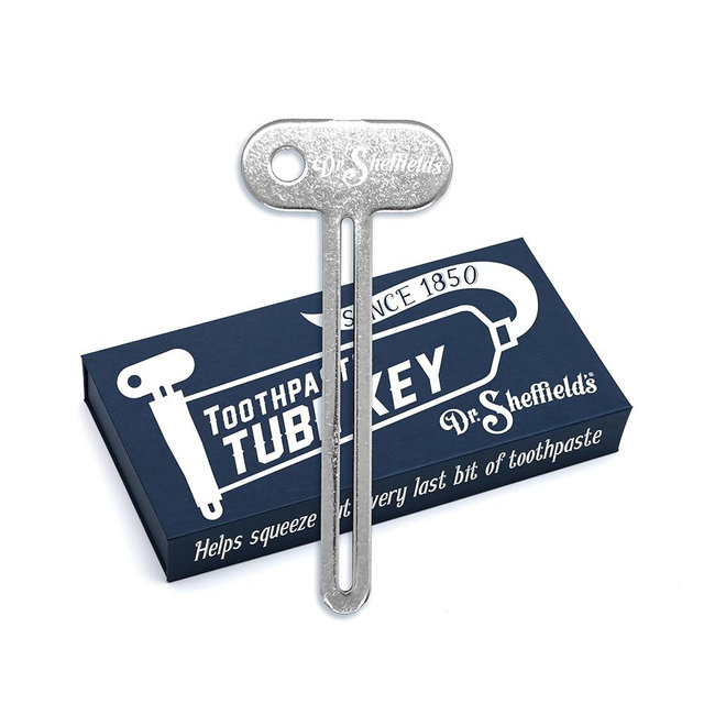 Dr. Sheffield's Tube Key I Designed to effortlessly roll up Your Toothpaste Tubes, ensuring You Never Waste a Single Drop.