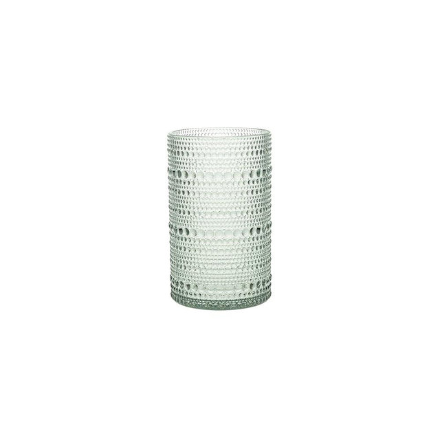 FORTESSA Orbetto Outdoor Hobnail Plastic Drinkware, 13 Ounce Iced Beverage Cocktail Glass (Set of 4), Break-Resistant Acrylic Drinkware Collection, Sage Green
