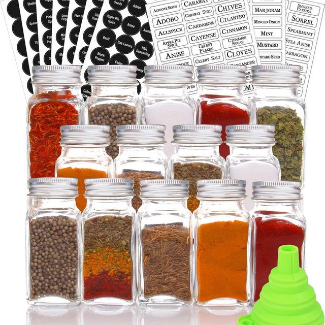 Hot Sale 4oz Glass Empty Square Spice Jars/Bottles with Bamboo Lids  for Kitchen Use and Funnel - China Seasoning Storage Bottles and Spice Jar  price