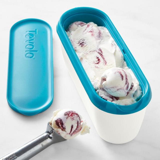 Insulated Ice Cream Storage Tub, Oval, 1 1/2-Qt., Enamel Blue