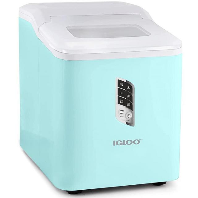 Igloo Automatic Ice Maker, Self- Cleaning, Countertop Size, 26 Pounds in 24 Hours, 9 Large or Small Ice Cubes in 7 Minutes, LED Control Panel, Scoop Included, Perfect for Water Bottles, Mixed Drinks