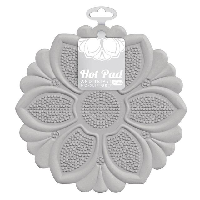Talisman Designs Hot Pad/Trivet No-Slip Silicone Grip in Grey