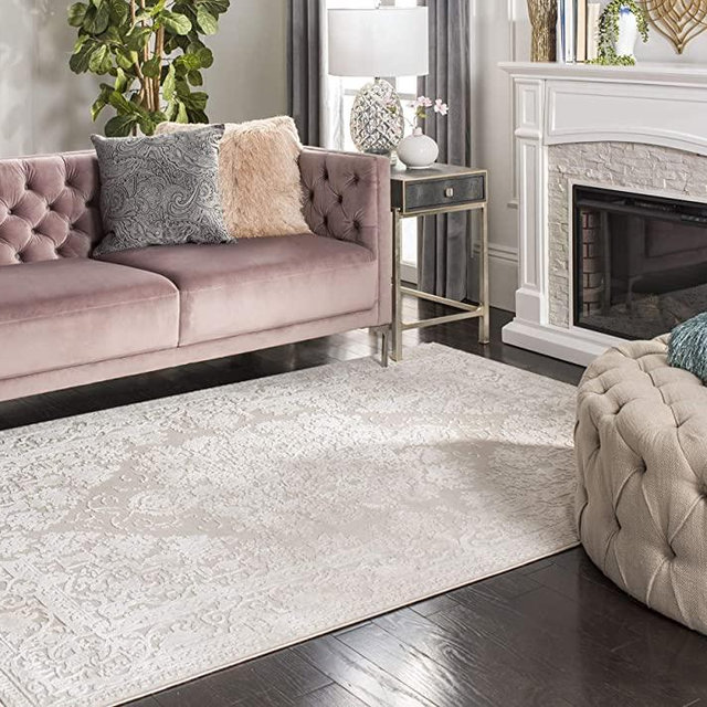 SAFAVIEH Reflection Collection 9' x 12' Cream / Ivory RFT664D Vintage Distressed Area Rug