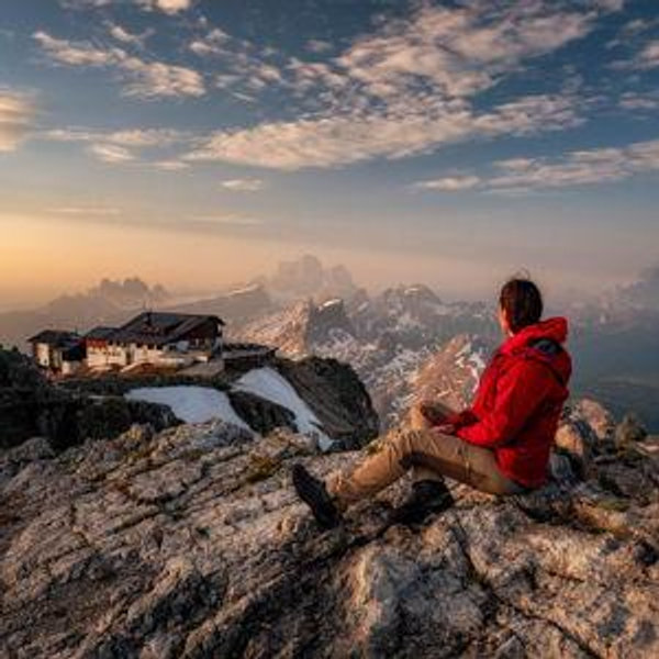 Sunset picnic in the mountains