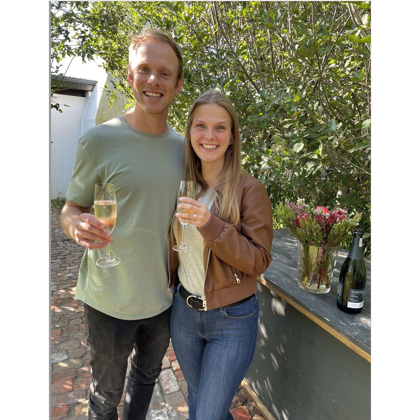 When we got engaged at Newstead Wine Farm