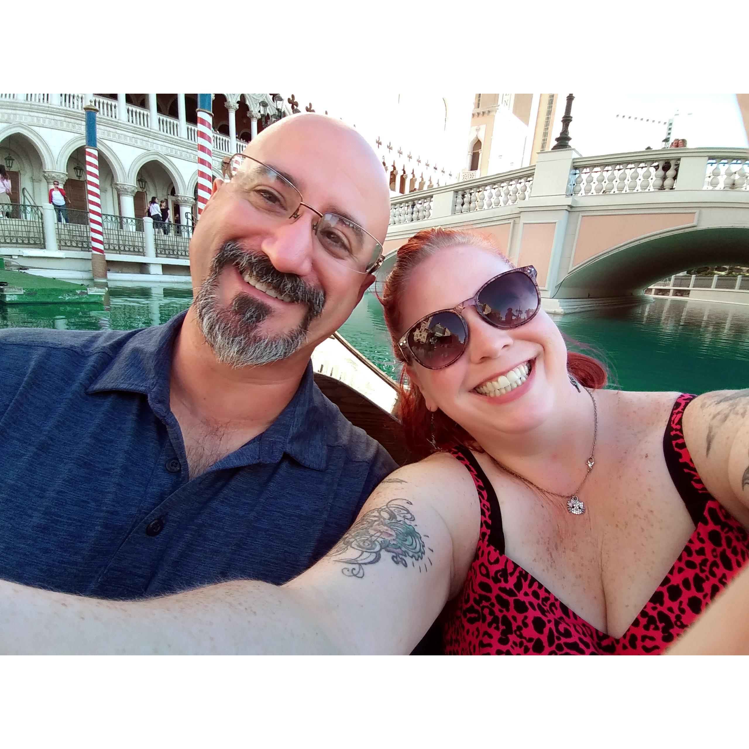 Romantic gondola ride in Las Vegas.