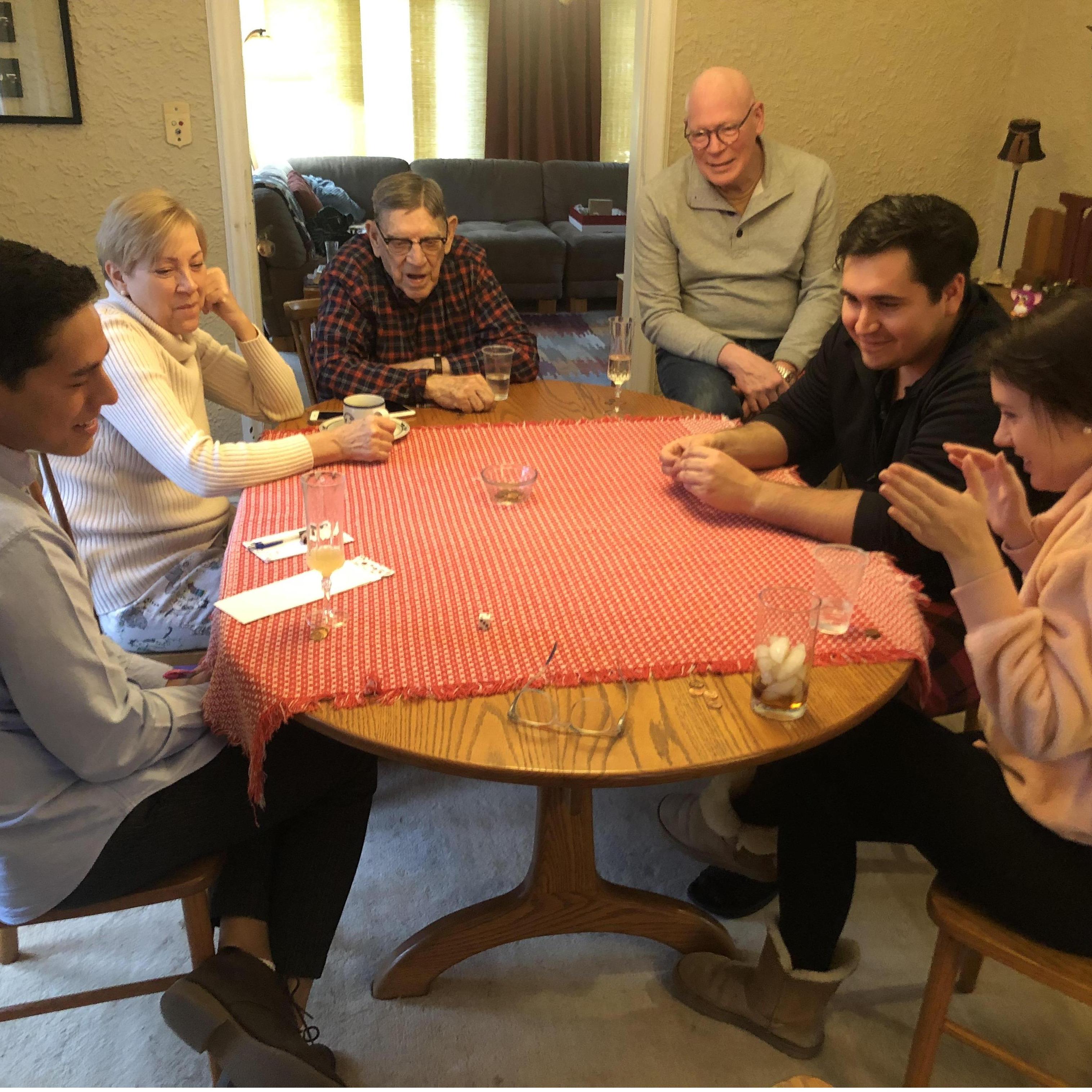 The Italians learn a Colombian Dice Game :-)