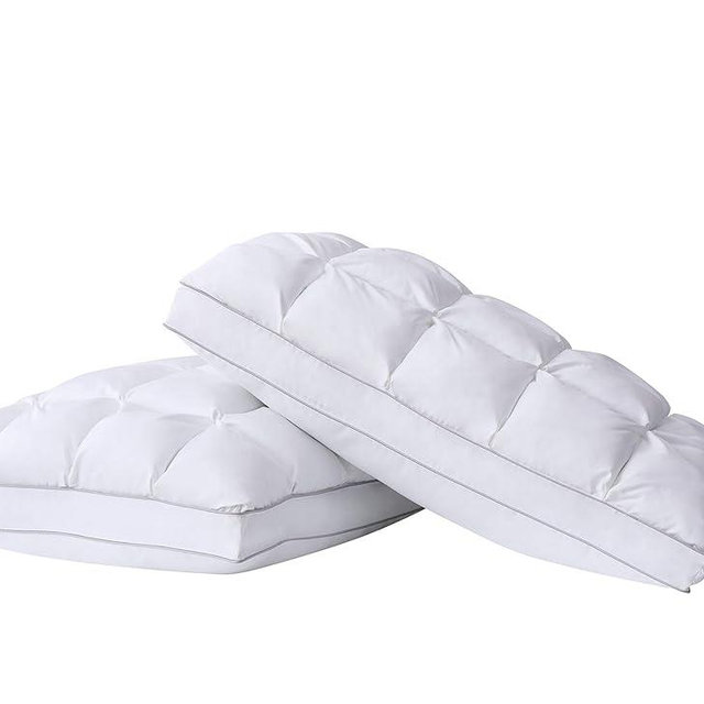 Step by Step Charisma Luxe Down Alternative Gel Filled Chamber Pillow King Size, Pillow 18" x 34" Large King Size Pillow, White, Pack of 2