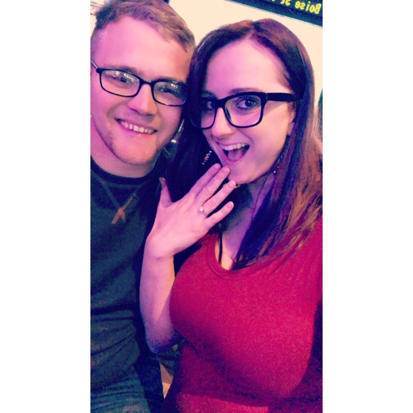 Engaged and first time together to NYC