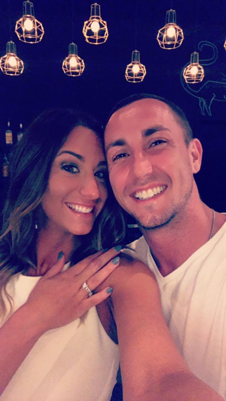 At dinner the night Jay proposed to me