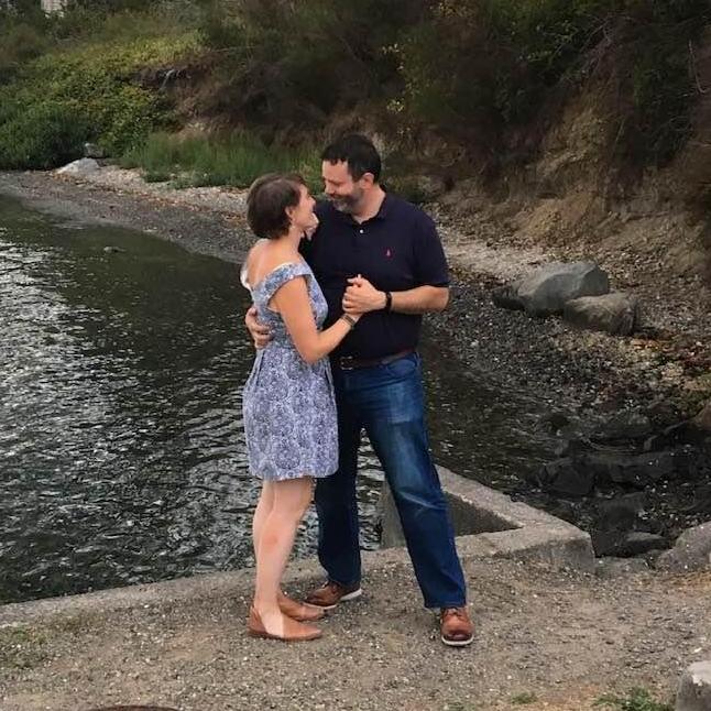 Our engagement party weekend, after a family dinner at the Boat Shed in Bremerton.