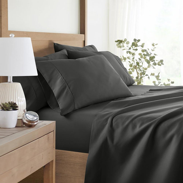 LINENS & HUTCH 6-Piece Essential Sheet Set - Queen Gray