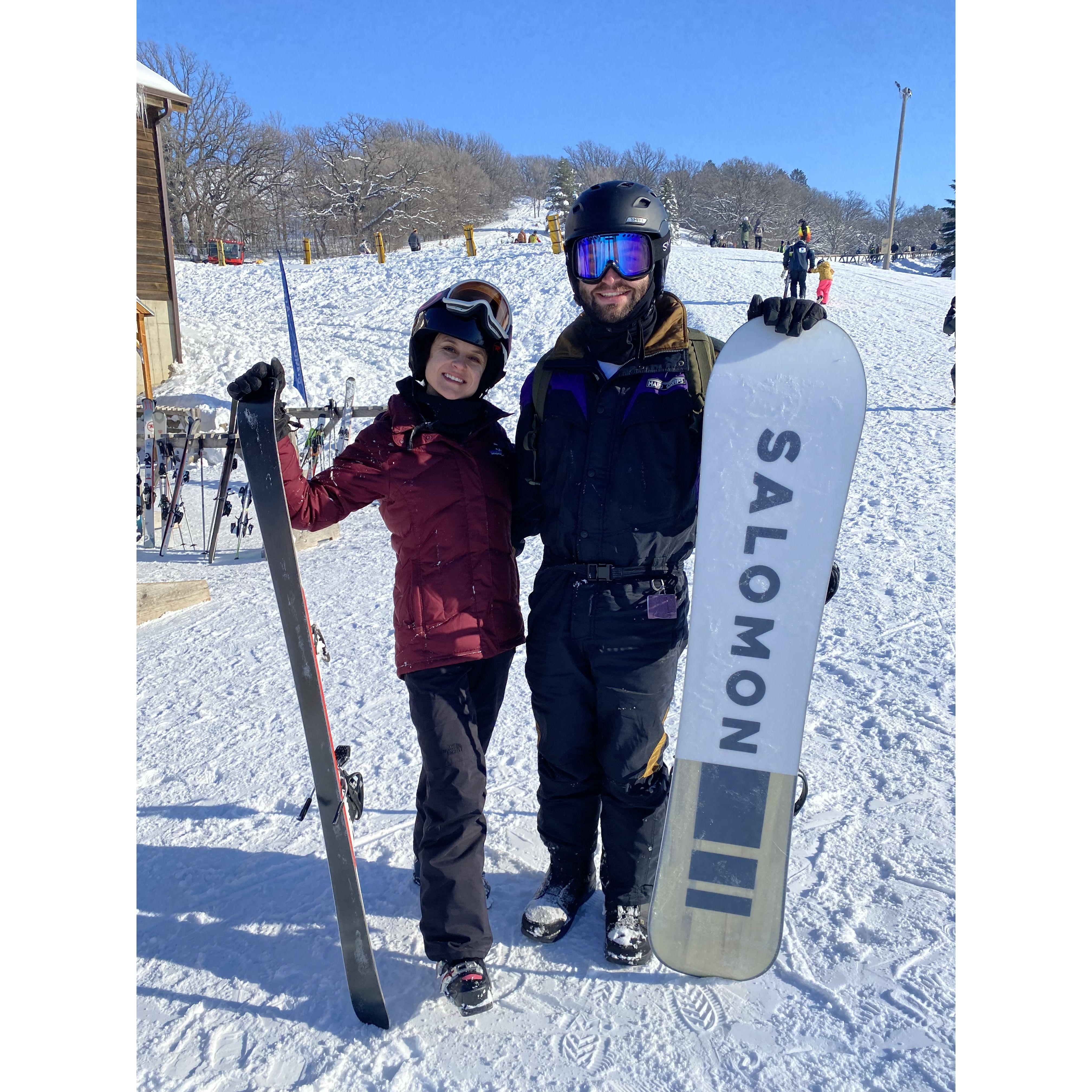 Snowboarding and skiing at Great Bear!