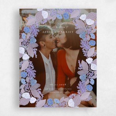 Purple Wedding Save the Date - Elody Photo