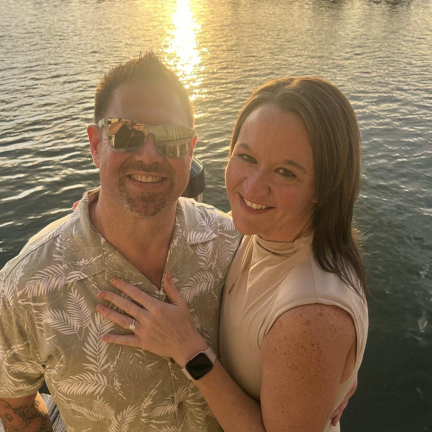 The most amazing day of my life! The day we got engaged! He popped the question at Pops Sunset Grill in Florida. This was all after he had a postpone the proposal one day, due to a plumbing issue!