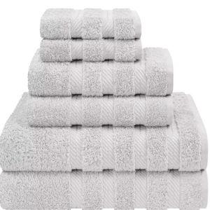 American Soft Linen Luxury Turkish 6 Piece Towel Set, 100% Cotton Soft Absorbent Bath Towels for Bathroom