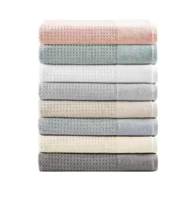 Madison Park 6-Piece Waffle Cotton Bath Towel Set in Blue