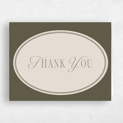 Green Non-Photo Wedding Thank You - Anara Landscape