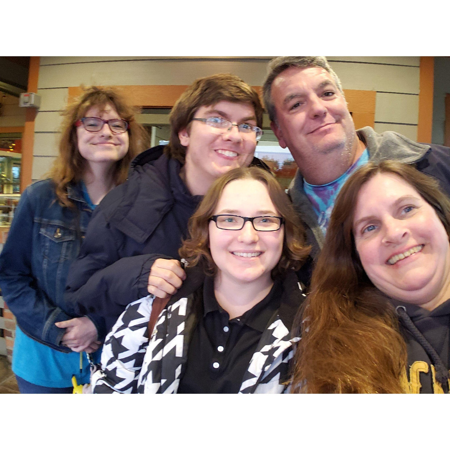 Austin and Joplyn with his family in 2018. We went out for lunch while his dad was visiting.