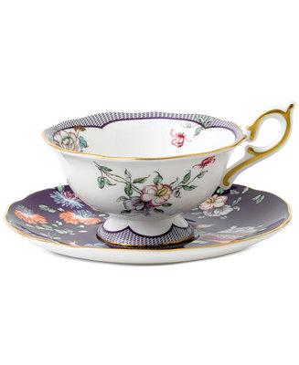 Wonderlust Midnight Crane Teacup & Saucer