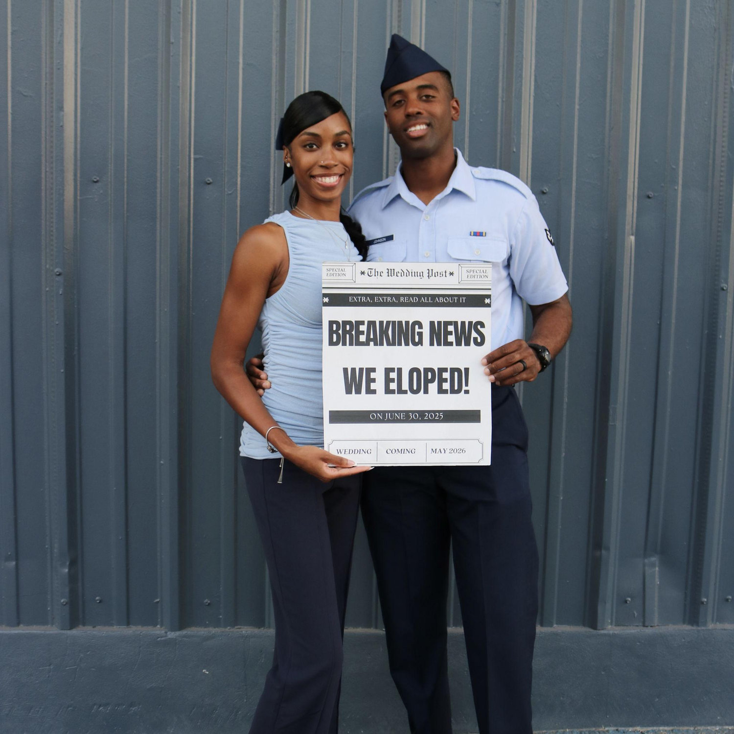 Our elopement announcement pictures & DeMarcus graduating bootcamp!