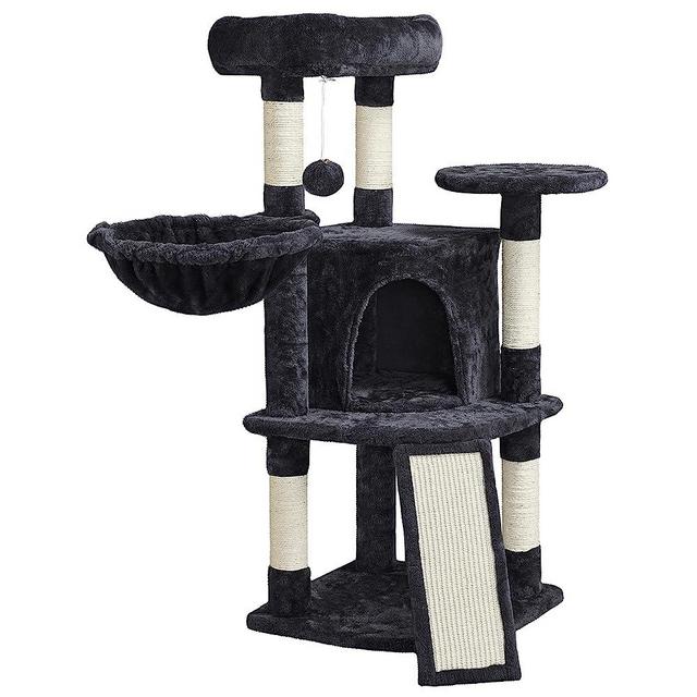 Topeakmart Cat Tree for Indoor Cats, 42in Cat Tower Stand Play House with Scratching Posts, Pet Furniture for Kittens, Black