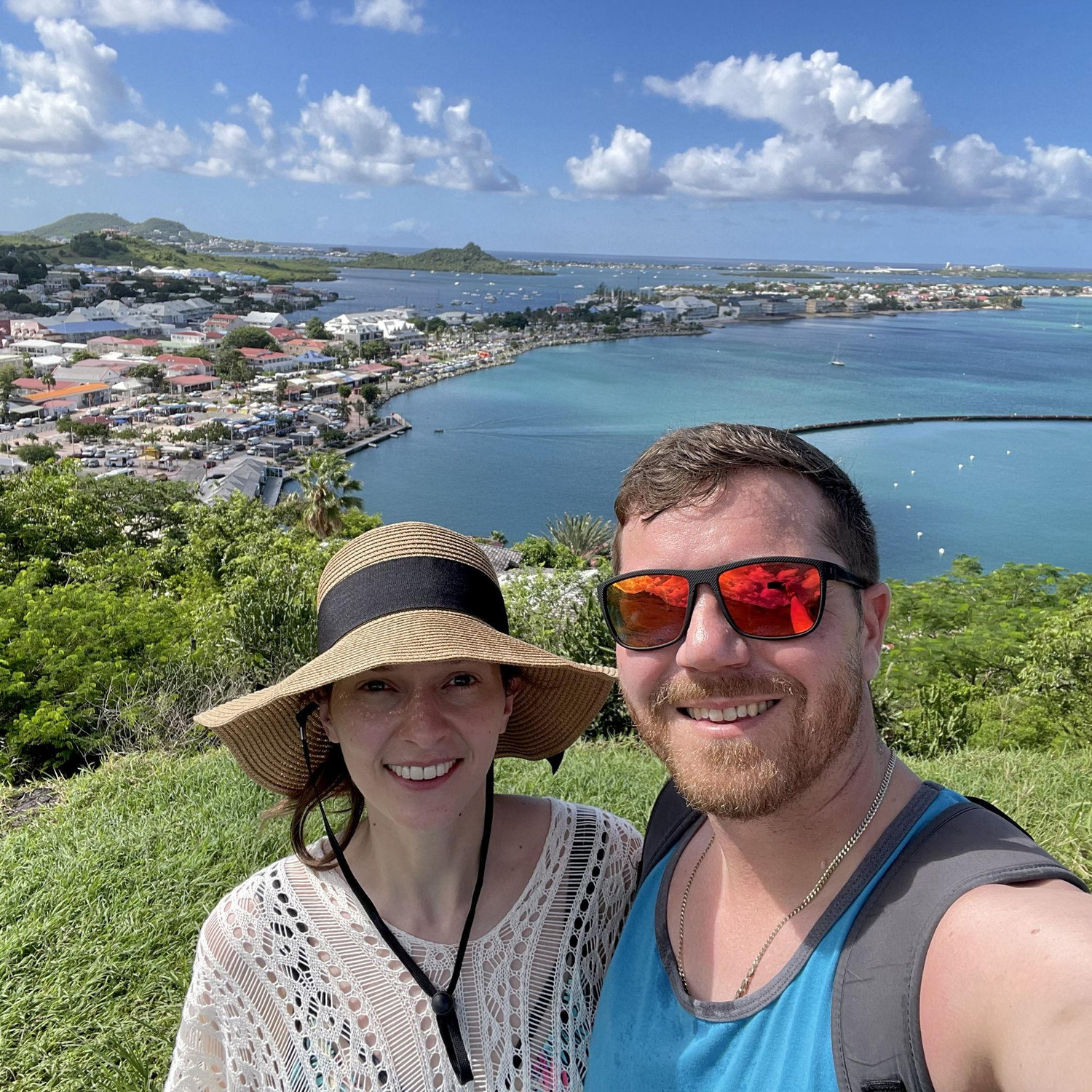 Here we are at the top of Fort Louis in Marigot, St. Martin.