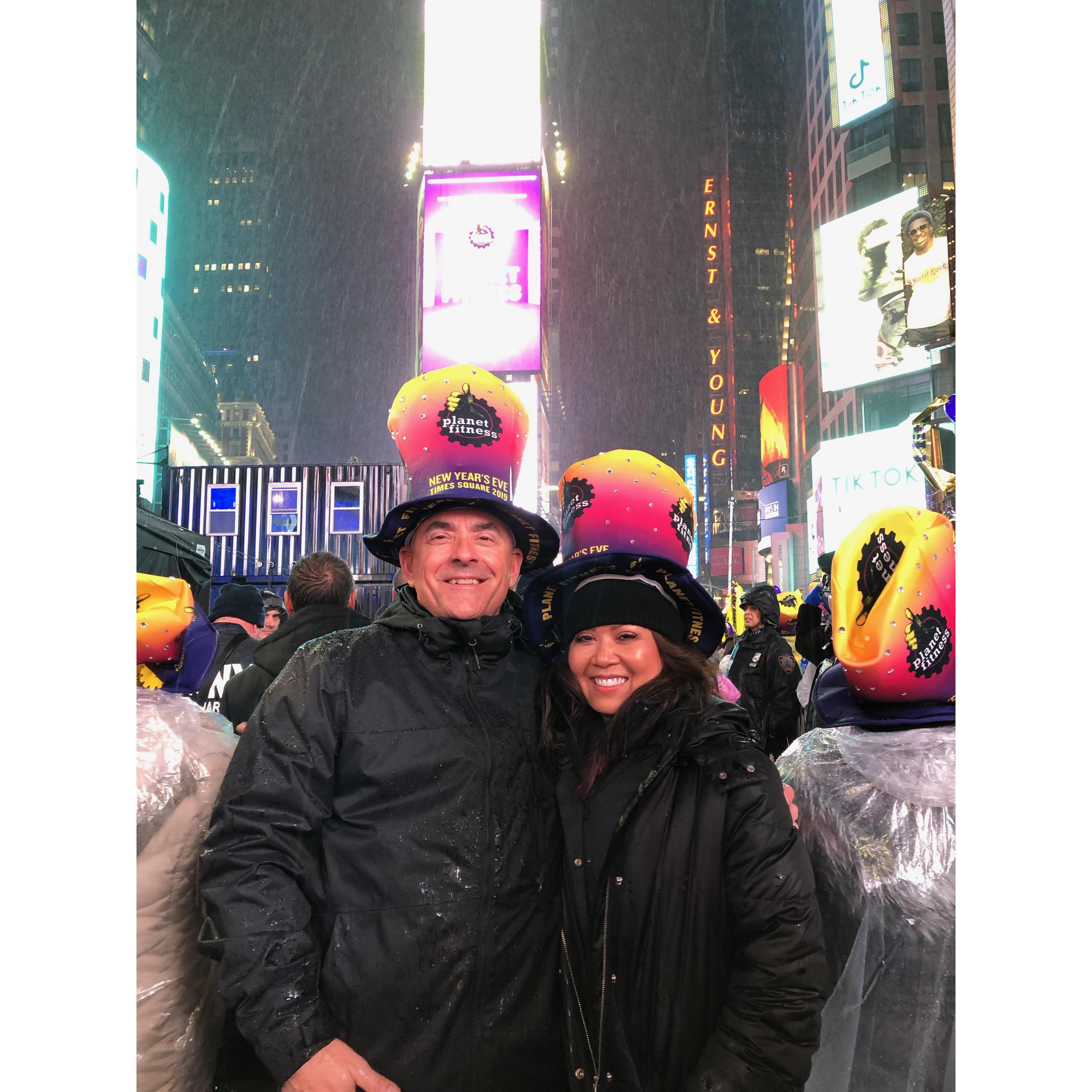 Ball drop at Times Square