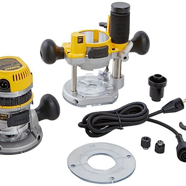 DEWALT Router Fixed/Plunge Base Kit, Variable Speed, 12-Amp, 2-1/4-HP (DW618PK)