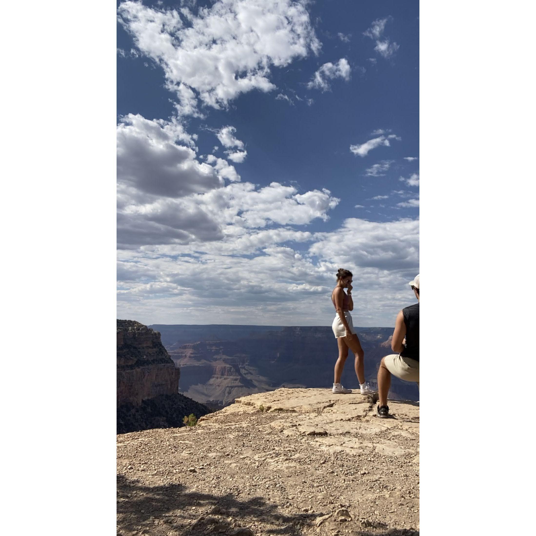 Troy FINALLY popped the question at the Grand Canyon