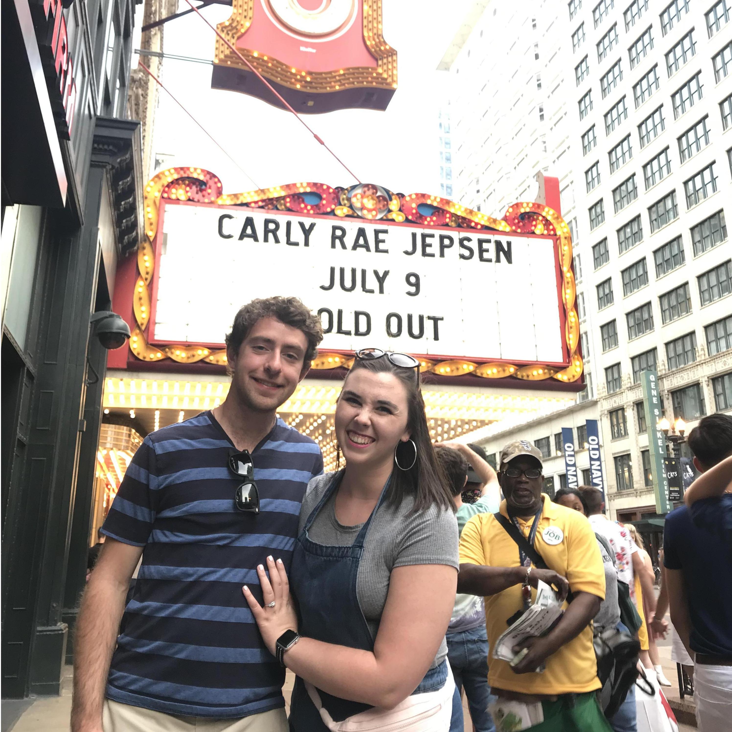 We saw Burke's favorite singer (Carly Rae Jepson of "Call Me Maybe" fame) at the Chicago Theater!