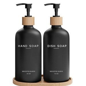 Black Glass Hand and Dish Soap Dispenser