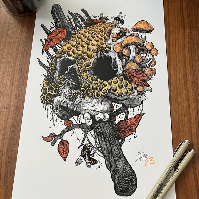 One of a Kind - Autumn colors hand embellished - Free Shipping!