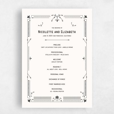 Black Wedding Program - Augusta