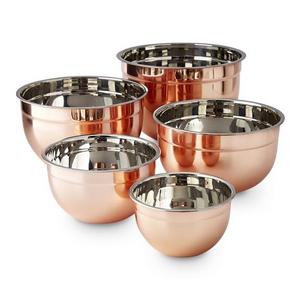Copper Mixing Bowls - Set of Five
