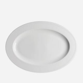 Pearls 14 in. White Rim Oval Platter
