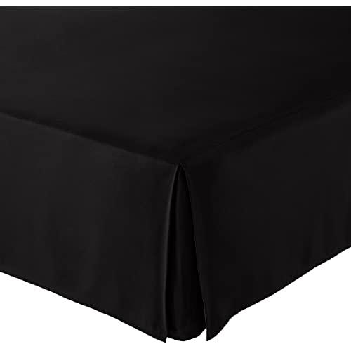 Amazon Basics Pleated Bed Skirt - Queen, Black