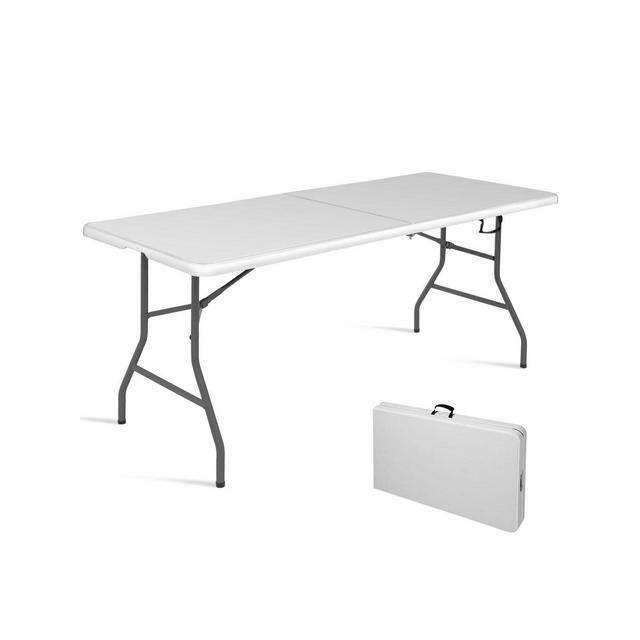 Costway 6' Folding Table Portable Plastic Indoor Outdoor Picnic Party Dining Camp Tables