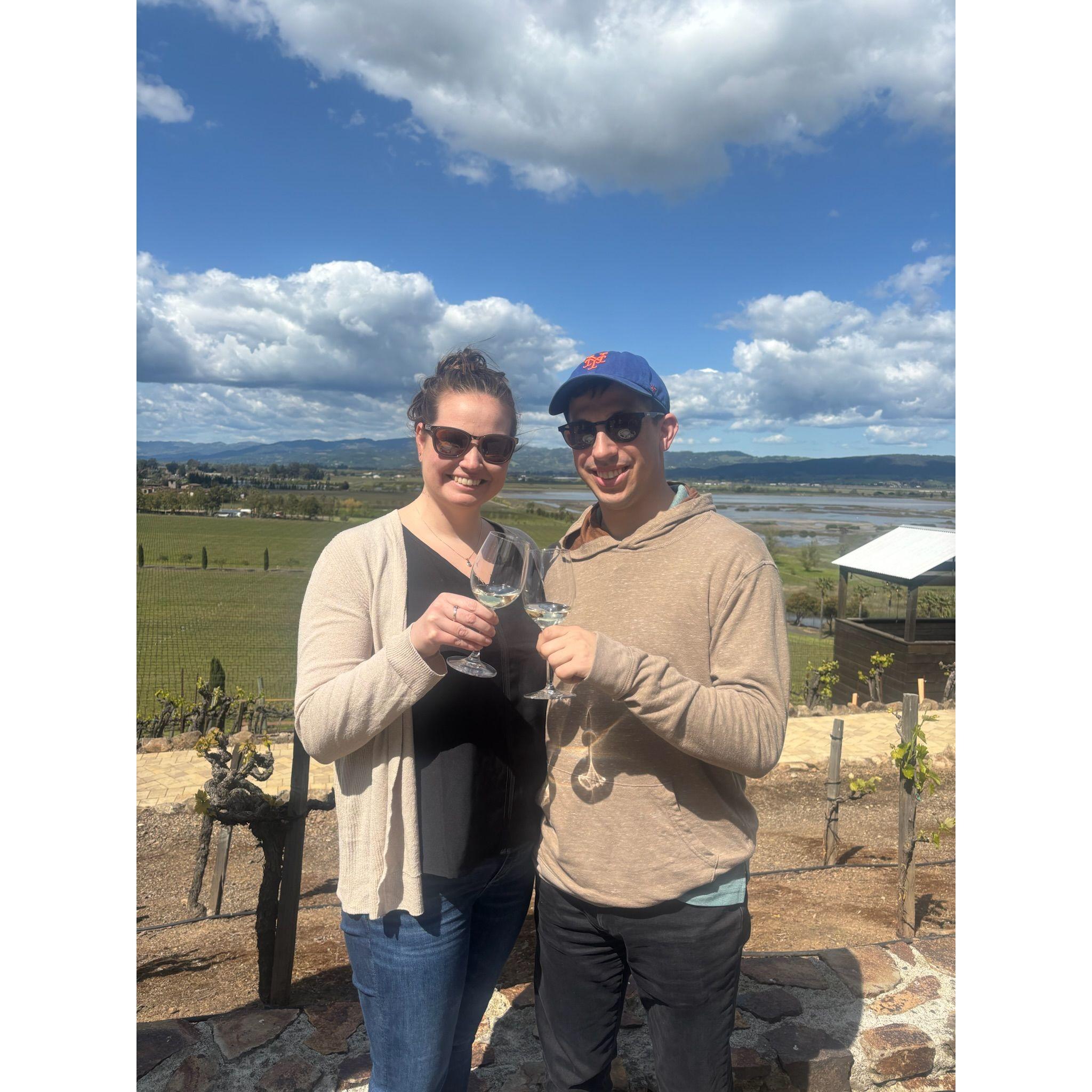 Alison and Jack at a vineyard in Sonoma.